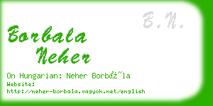 borbala neher business card